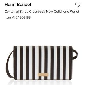 NWOT Henri Bendel Centennial stripe cellphone wallet crossbody bag